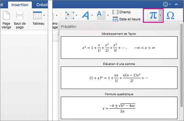 how to activate equation in word 2016 for mac